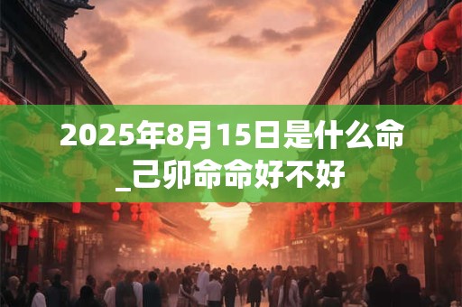 2025年8月15日是什么命_己卯命命好不好