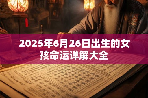 2025年6月26日出生的女孩命运详解大全