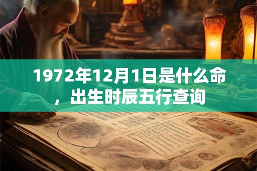 1972年12月1日是什么命，出生时辰五行查询