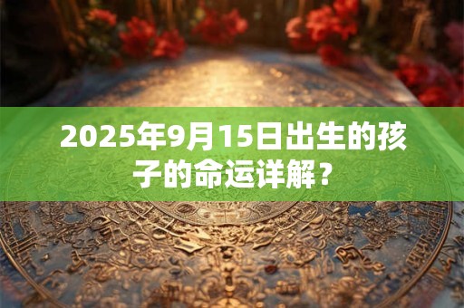 2025年9月15日出生的孩子的命运详解？