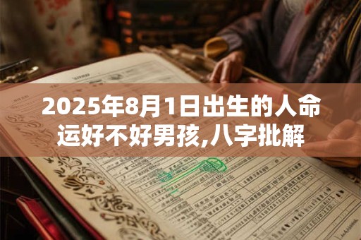 2025年8月1日出生的人命运好不好男孩,八字批解