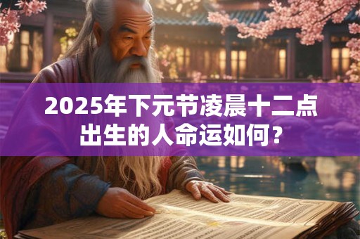 2025年下元节凌晨十二点出生的人命运如何？