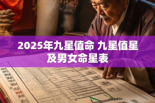 2025年九星值命 九星值星及男女命星表