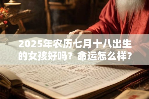详细阅读:2025年农历七月十八出生的女孩好吗?命运怎么样? 2025年农历七月十八出生的女孩好吗?命运怎么样?