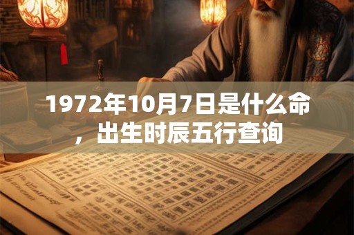 1972年10月7日是什么命，出生时辰五行查询
