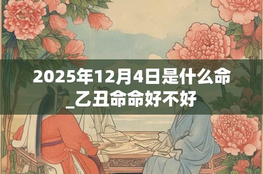 2025年12月4日是什么命_乙丑命命好不好
