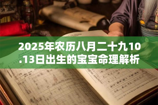 2025年农历八月二十九10.13日出生的宝宝命理解析