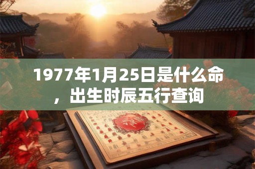 详细阅读:1977年1月25日是什么命,出生时辰五行查询 1977年1月25日是什么命,出生时辰五行查询
