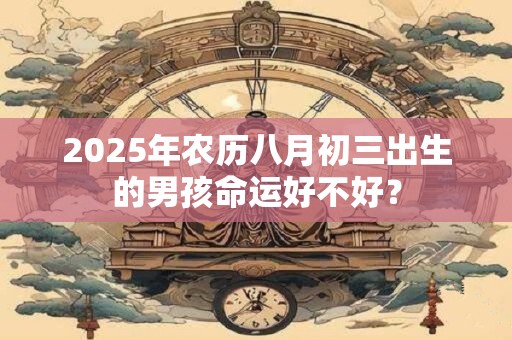 详细阅读:2025年农历八月初三出生的男孩命运好不好? 2025年农历八月初三出生的男孩命运好不好?