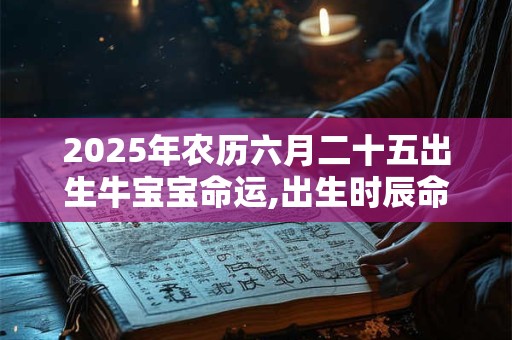 2025年农历六月二十五出生牛宝宝命运,出生时辰命运一览