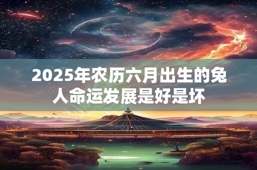 2025年农历六月出生的兔人命运发展是好是坏