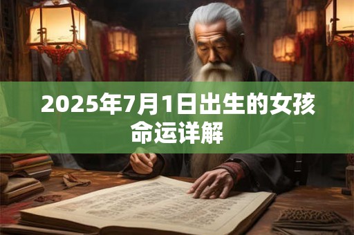 2025年7月1日出生的女孩命运详解