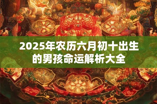 2025年农历六月初十出生的男孩命运解析大全
