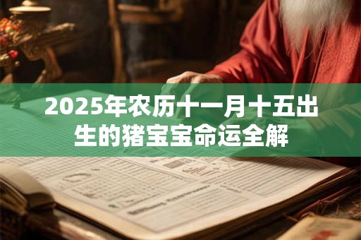 2025年农历十一月十五出生的猪宝宝命运全解