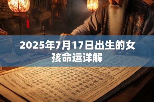 2025年7月17日出生的女孩命运详解