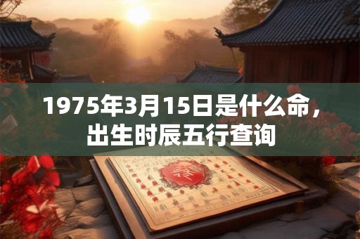 1975年3月15日是什么命，出生时辰五行查询