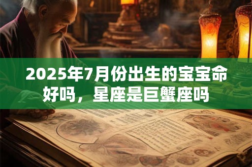 2025年7月份出生的宝宝命好吗，星座是巨蟹座吗