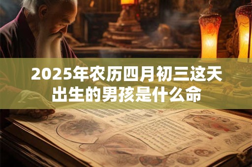 2025年农历四月初三这天出生的男孩是什么命