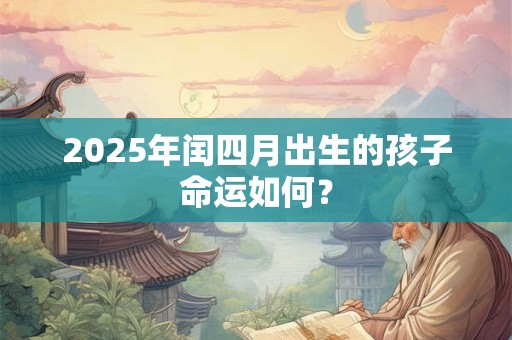 详细阅读:2025年闰四月出生的孩子命运如何? 2025年闰四月出生的孩子命运如何?