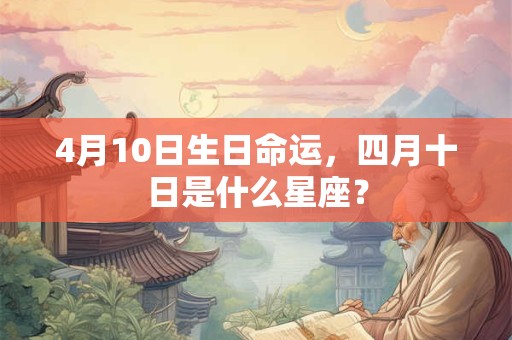 详细阅读:4月10日生日命运,四月十日是什么星座? 4月10日生日命运,四月十日是什么星座?