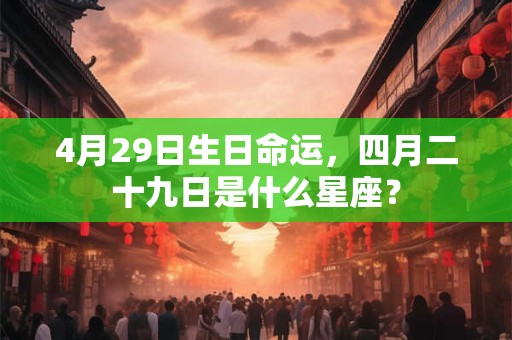 4月29日生日命运，四月二十九日是什么星座？