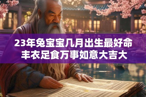 23年兔宝宝几月出生最好命 丰衣足食万事如意大吉大利