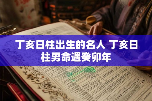 丁亥日柱出生的名人 丁亥日柱男命遇癸卯年