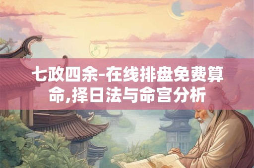 七政四余-在线排盘免费算命,择日法与命宫分析