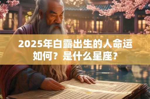 2025年白露出生的人命运如何？是什么星座？