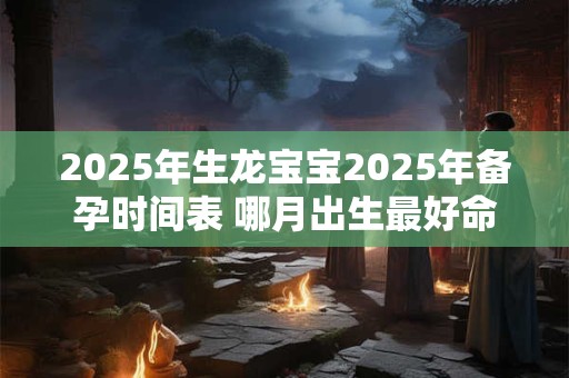 2025年生龙宝宝2025年备孕时间表 哪月出生最好命