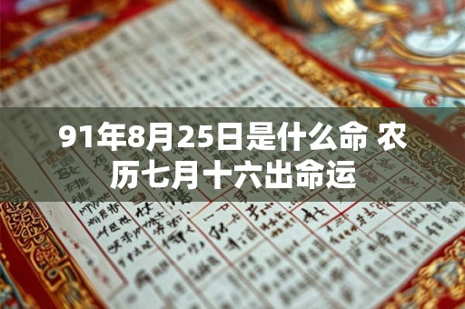 91年8月25日是什么命 农历七月十六出命运
