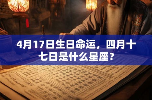 4月17日生日命运，四月十七日是什么星座？