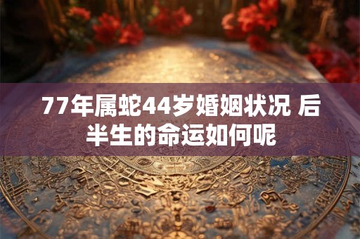 77年属蛇44岁婚姻状况 后半生的命运如何呢