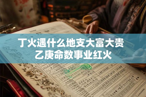 丁火遇什么地支大富大贵  乙庚命数事业红火