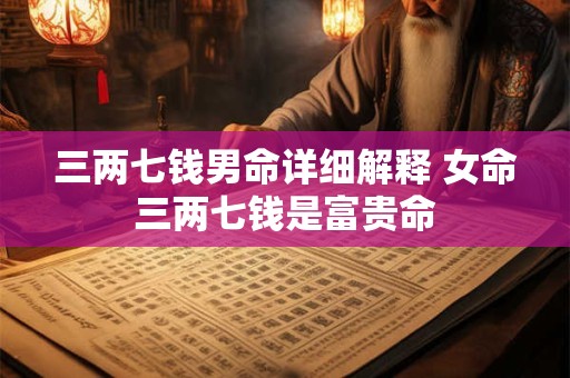 三两七钱男命详细解释 女命三两七钱是富贵命