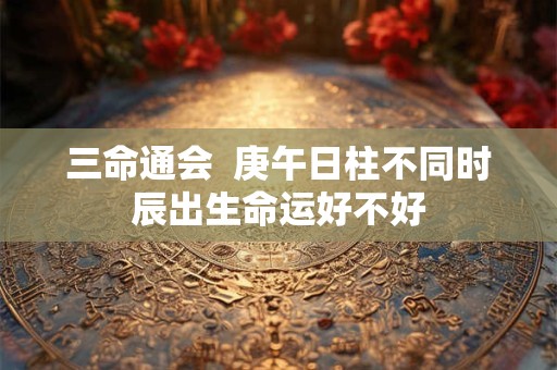 三命通会  庚午日柱不同时辰出生命运好不好