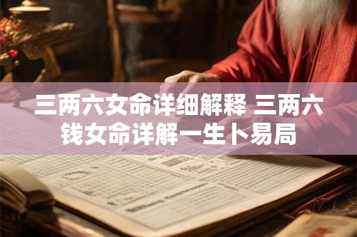 三两六女命详细解释 三两六钱女命详解一生卜易局