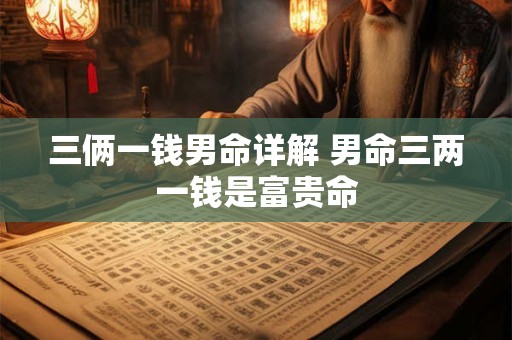 三俩一钱男命详解 男命三两一钱是富贵命