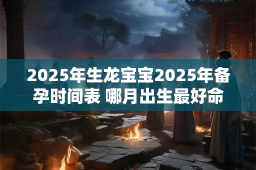 2025年生龙宝宝2025年备孕时间表 哪月出生最好命