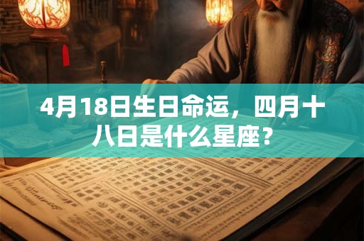 4月18日生日命运，四月十八日是什么星座？