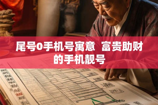 尾号0手机号寓意  富贵助财的手机靓号