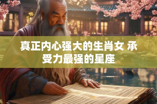 真正内心强大的生肖女 承受力最强的星座