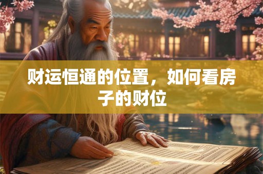 财运恒通的位置，如何看房子的财位