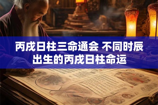 丙戌日柱三命通会 不同时辰出生的丙戌日柱命运