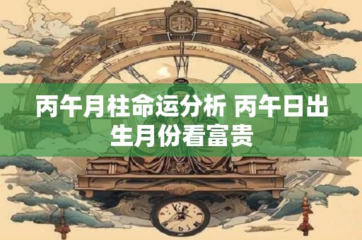丙午月柱命运分析 丙午日出生月份看富贵