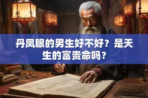 丹凤眼的男生好不好？是天生的富贵命吗？