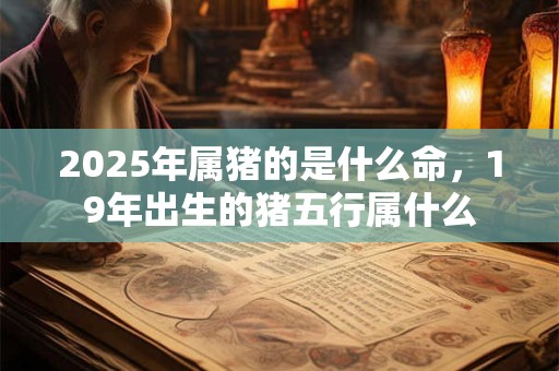 2025年属猪的是什么命，19年出生的猪五行属什么
