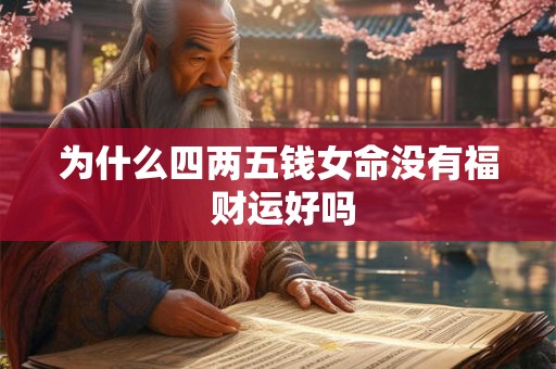 为什么四两五钱女命没有福 财运好吗
