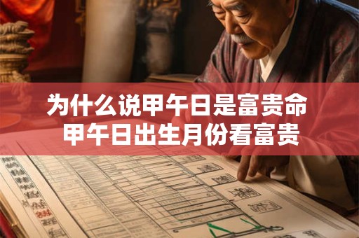 为什么说甲午日是富贵命 甲午日出生月份看富贵