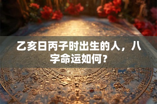 乙亥日丙子时出生的人，八字命运如何？